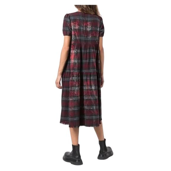 NWT R13 Bleached Plaid-Pattern Midi Dress - Large - Picture 2 of 16